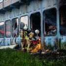 In der stillgelegten Lagerhalle war ein Großfeuer ausgebrochen.