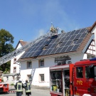 Über die Drehleiter wurde der Brand bekämpft.