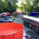 In Sachsen-Anhalt errichteten THW-Kräfte zwei 25.000 Liter-Wasserbecken als...