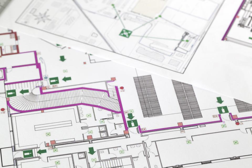 Bauplan eines Gebäudes