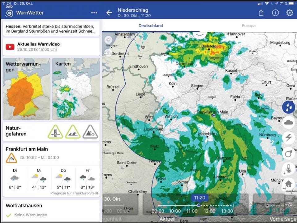 WarnWetter-App Grafik