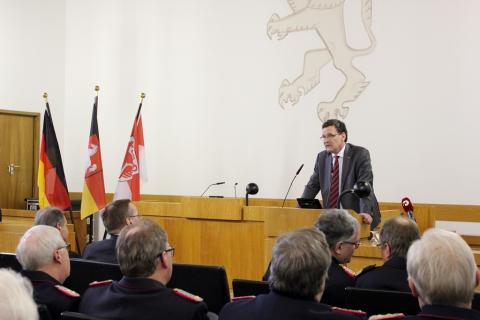 BBK-Präsident Christoph Unger spricht während der feierlichen...