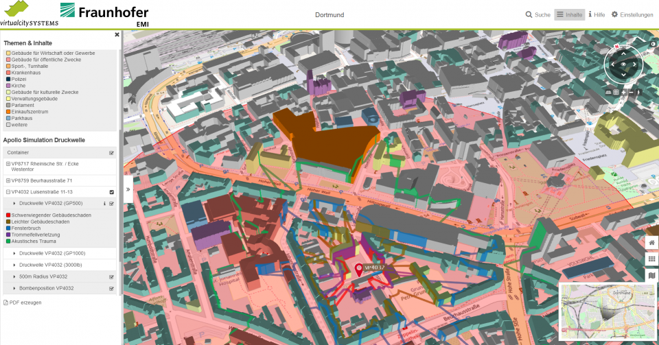 Simulationen von virtualcitySYSTEMS und dem Fraunhofer EMI geben Aufschluss...