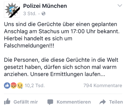 Dementi von Falschmeldungen