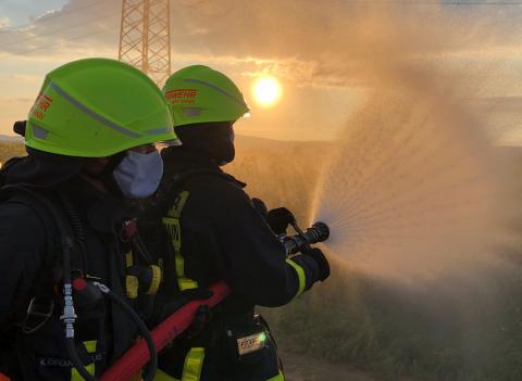 Übungsdienst mit Mund-Nasen-Schutz