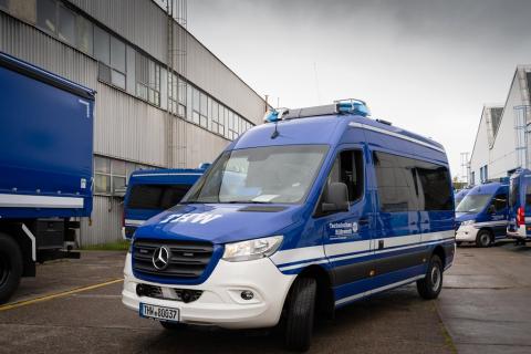 Mobile Führungsstelle im Einsatz für das THW.