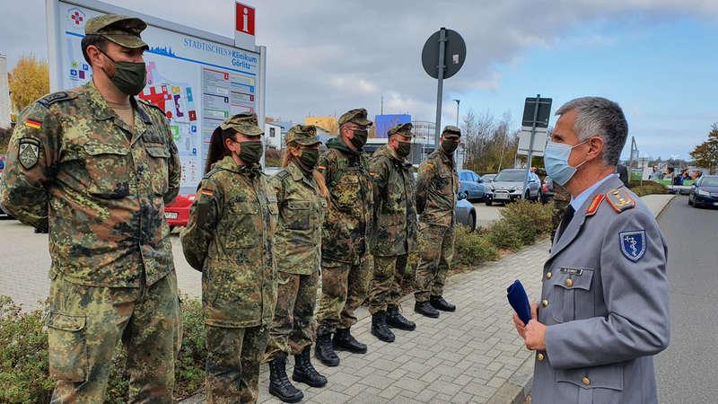 Eingesetzte Soldaten im Städtischen Klinikum Görlitz