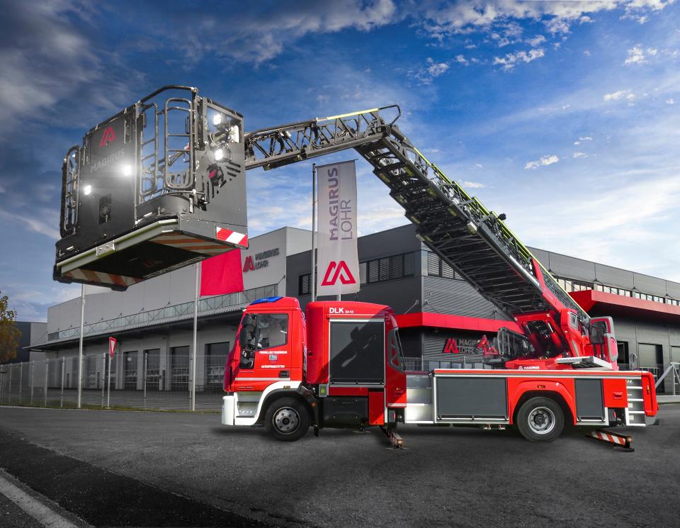 Magirus Drehleiter am neuen Standort Premstätten