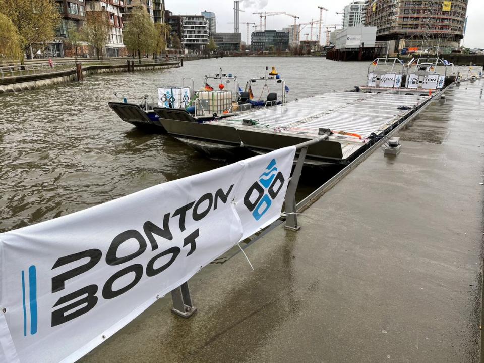 Neue schwimmende Plattform mit Erkundungsdrohne