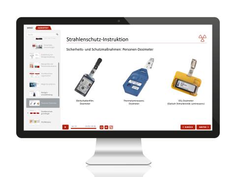 Beispielseite aus der Unterweisung zur Personendosimetrie.