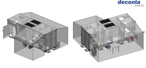 deconta Einsatzanhänger für den Zivil- und Katastrophenschutz.