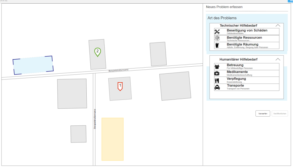 Über die digitale »lokik«-Lagekarte – der Screenshot zeigt beispielhaft...