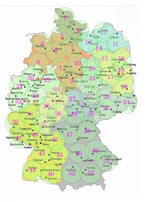 MTF geografische Verteilung