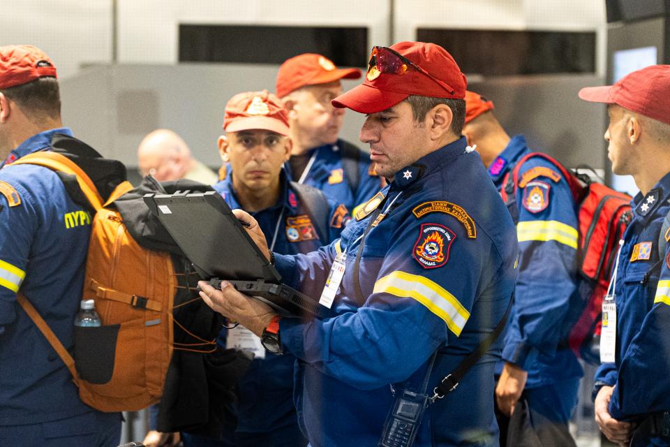 Ankunft der internationalen Teams am Flughafen Stuttgart