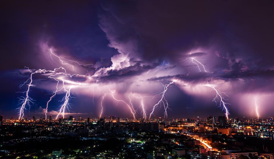 Risiko durch starke Gewitter bei Unwettern.